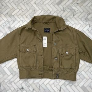Abercrombie cropped trucker jacket